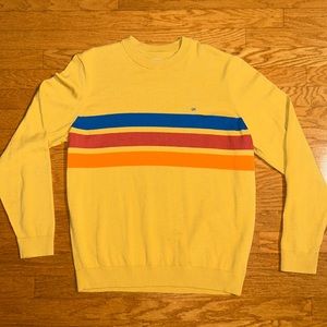 OUTERKNOWN Nostalgic Striped Knit Crewneck Sweater Maize Yellow Men’s L